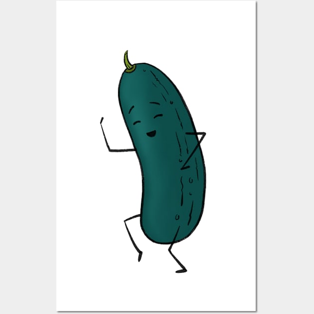 Funny Cute Cucumber Wall Art by Berthox